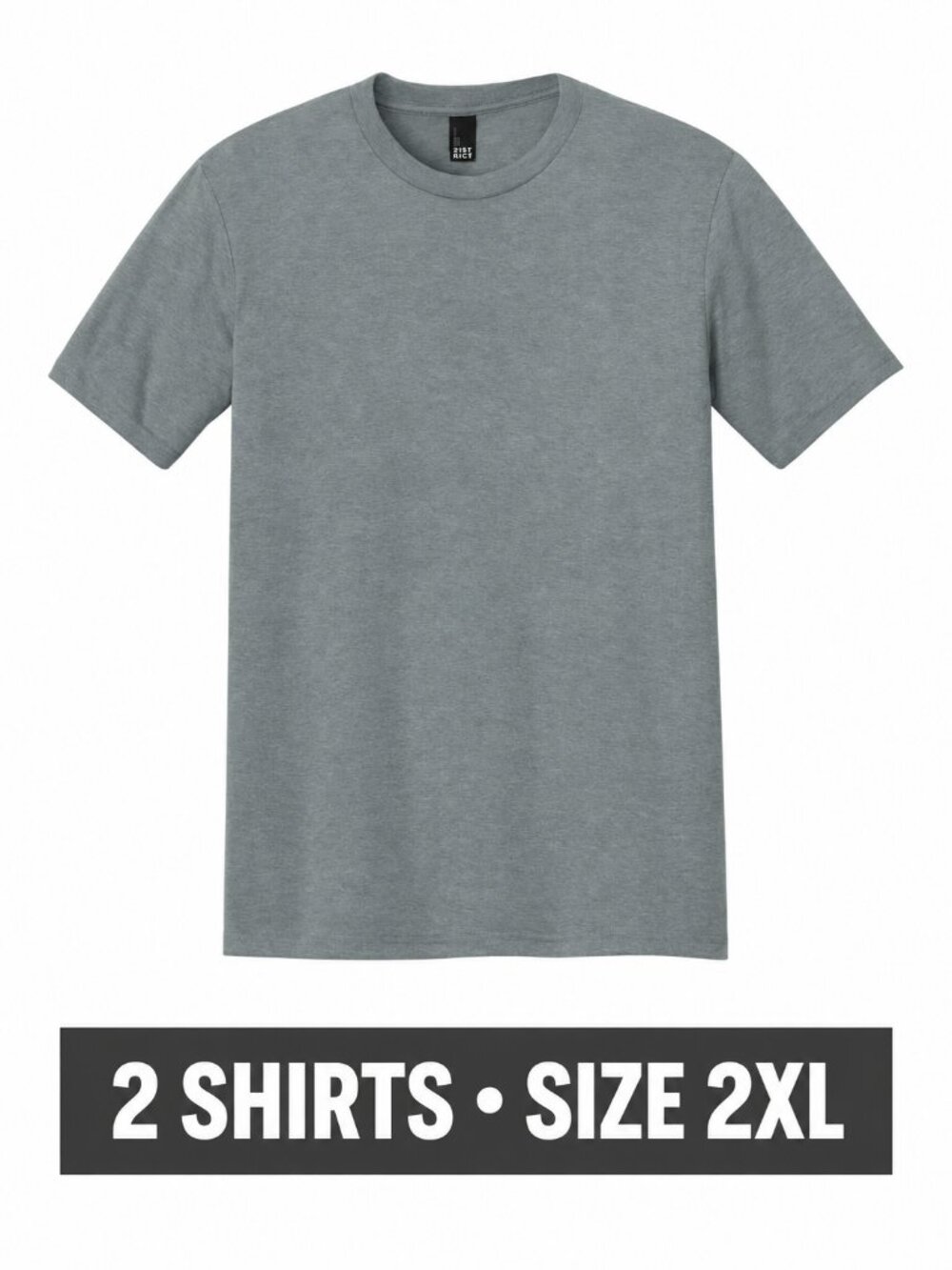 2 District Perfect Tri Tees Heathered Grey 2XL DM130 New